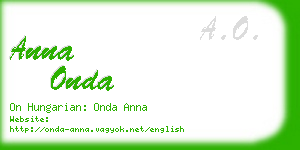 anna onda business card